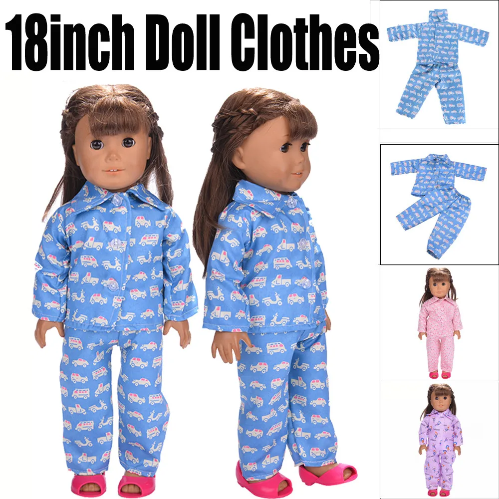 

2018 Hot Sale Cute Pajamas Nightgown Clothes For 18 inch Our Generation American Doll's Clothing Dolls Accessories
