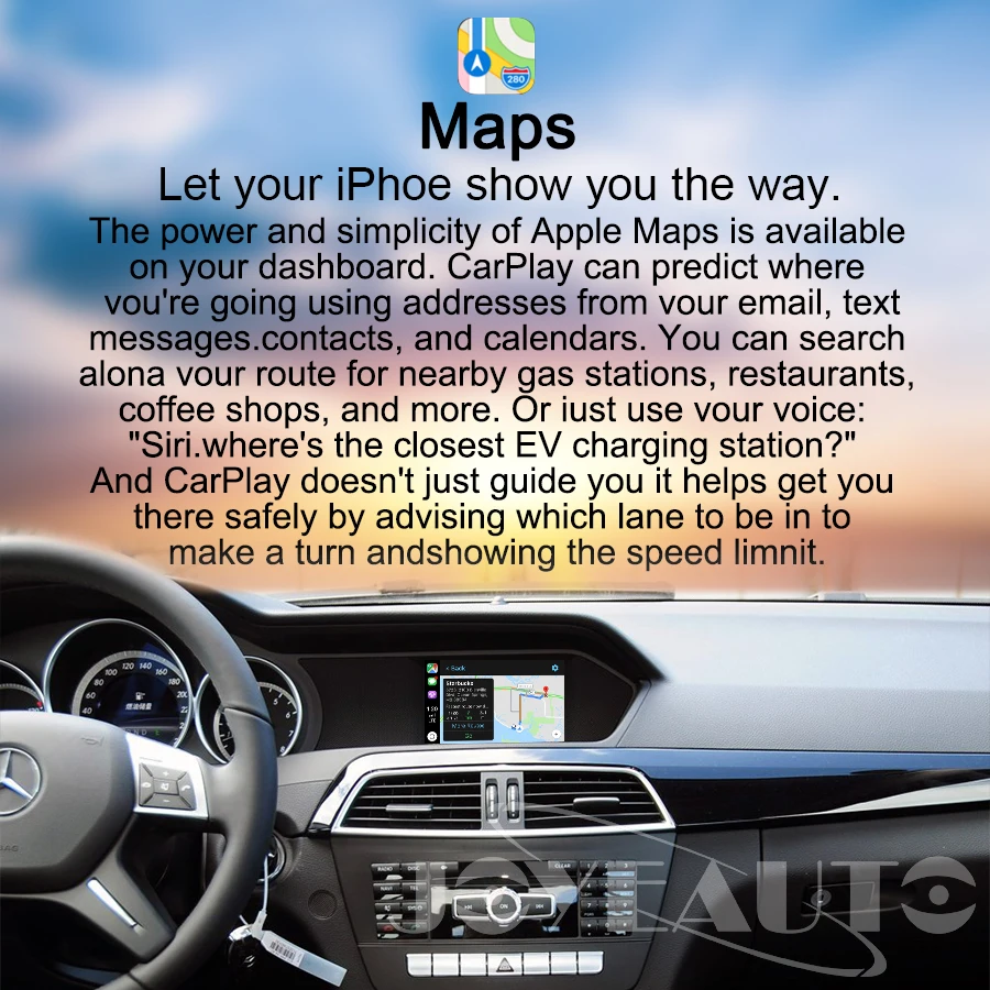 Joyeauto wifi беспроводной Apple Carplay Android авто зеркало A B C E G GL ML класс для Mercedes NTG4.5 4,7 автомобиль играть Airplay iOS 13