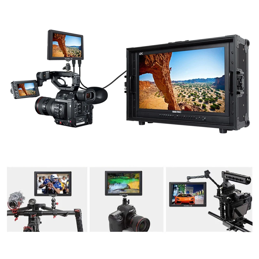 Feelworld T756 7 Inch On Camera Field Monitor DSLR 4K HDMI Full HD 1920x1200 LCD IPS Screen Portable External Display for Nikon