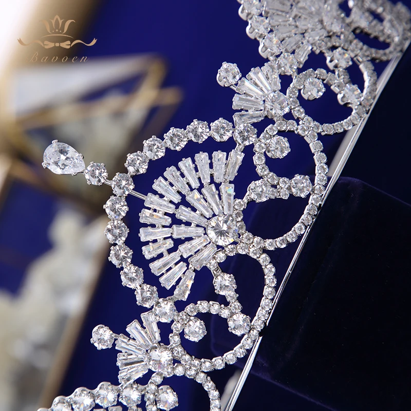 Королевское серебро полный Циркон Кристалл тиары для невесты короны свадебные ободки для волос королевская королева вечерние украшения для волос Свадебные аксессуары