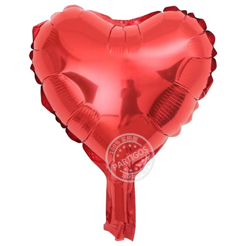 10 шт./лот фольгированные воздушные шары в виде красного сердца, надувные воздушные шары для любви, свадебные классические игрушки, украшения на день рождения, вечерние шары на День святого Валентина - Цвет: Красный