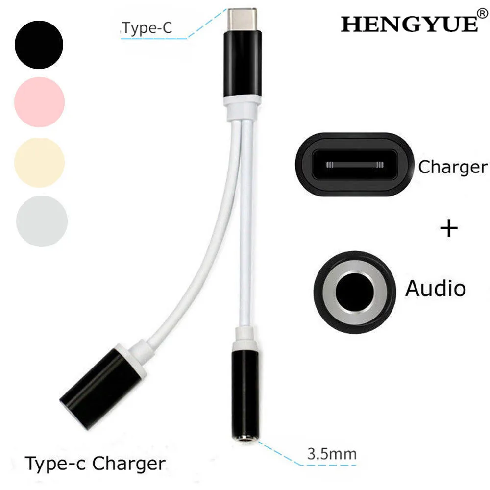 

USB C Audio Cable to 2 in 1 Type-C 3.5 mm Jack Earphone Adapter Receiver for Moto Audio Splitter
