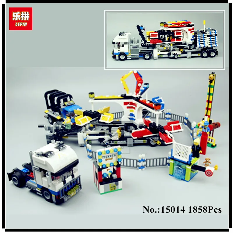 

IN STOCK LEPIN 15014 1858Pcs Amusement park The carnival Model Building Blocks Set Compatible CREATOR 10244 Architecture toys