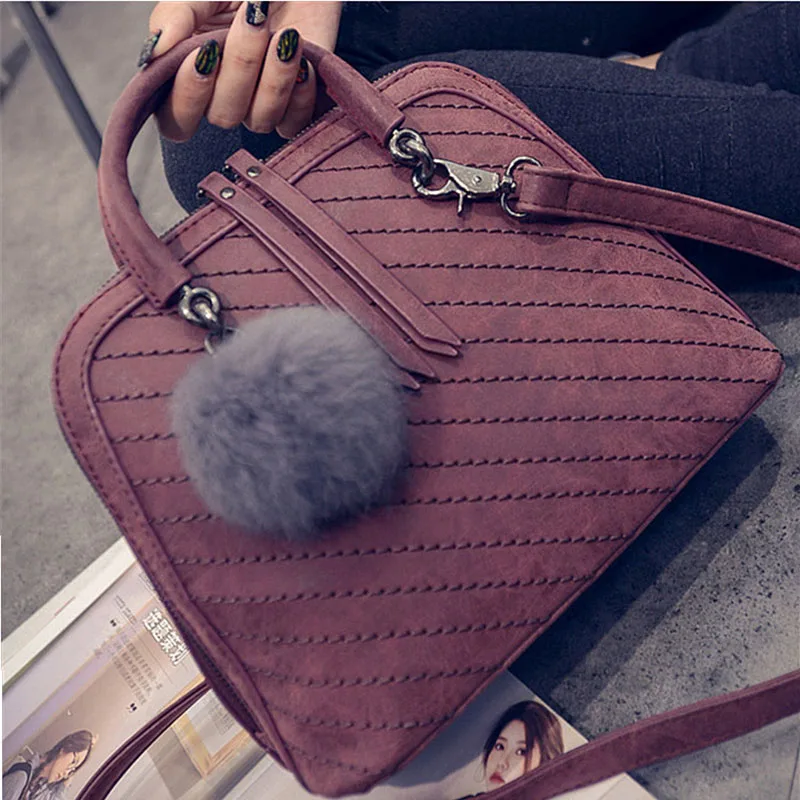 

2016 Shell Nubuck Leather Diagonal Ladies Handle Shoulder Bags Luxury Style Multifunctional Womens Messenger Bag Sac Femme