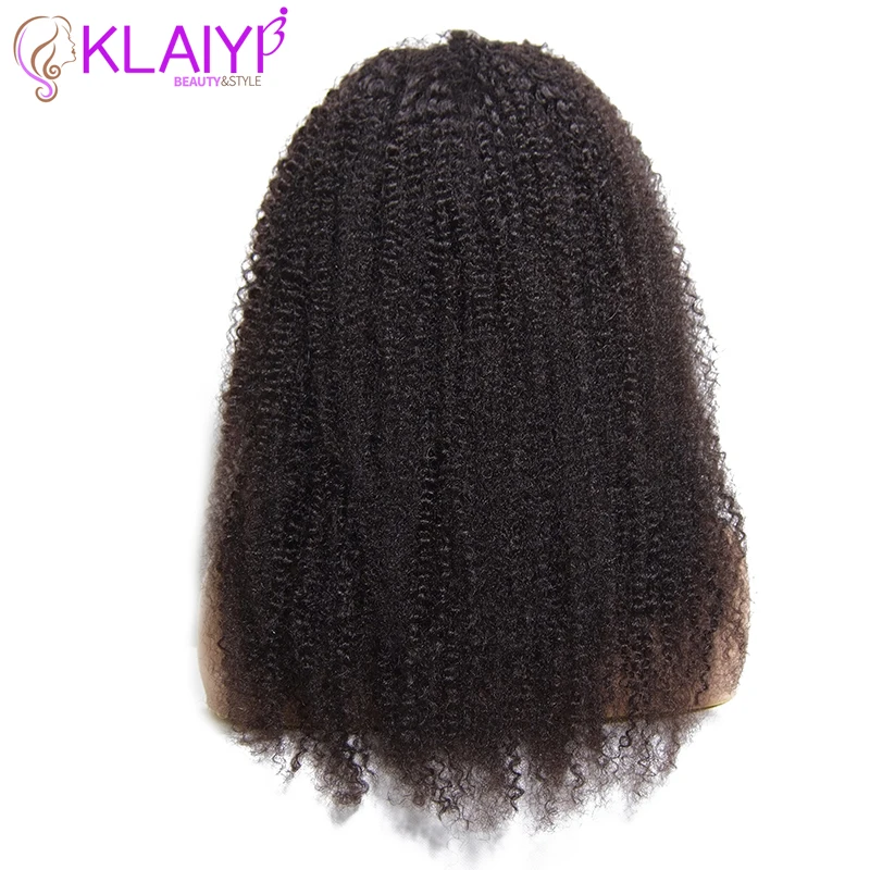 Klaiyi человеческие волосы парики афро кудрявый парик для женщин 8-24 дюймов бразильские волосы remy 13X4 фронтальные натуральные волосы линия 150% Плотность