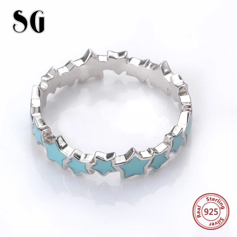 SG звезды светящиеся стекируемые кольцо оригинальный 925 Серебро diy дизайн