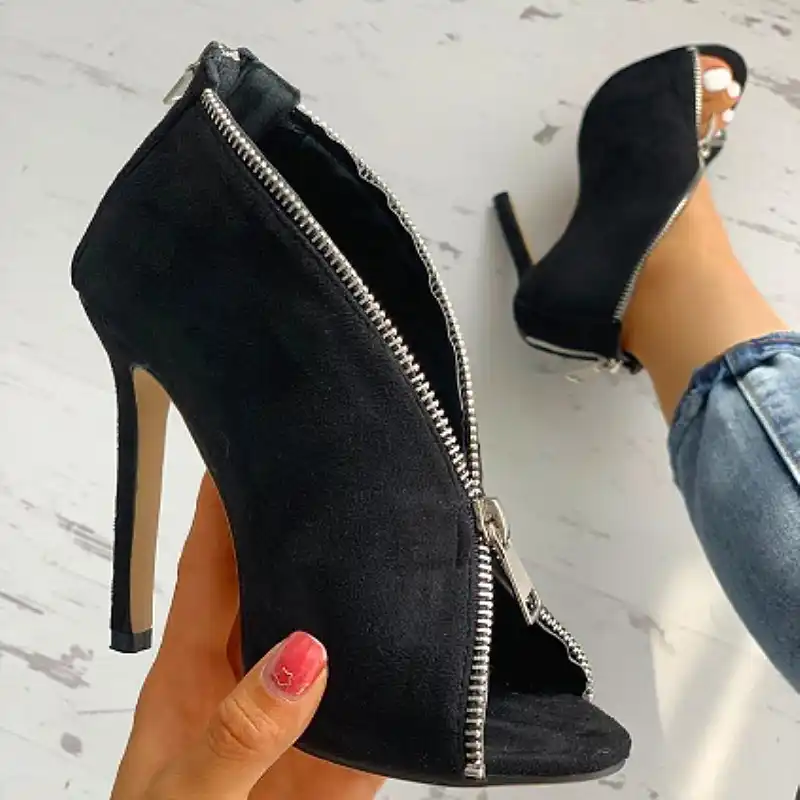 designer peep toe booties