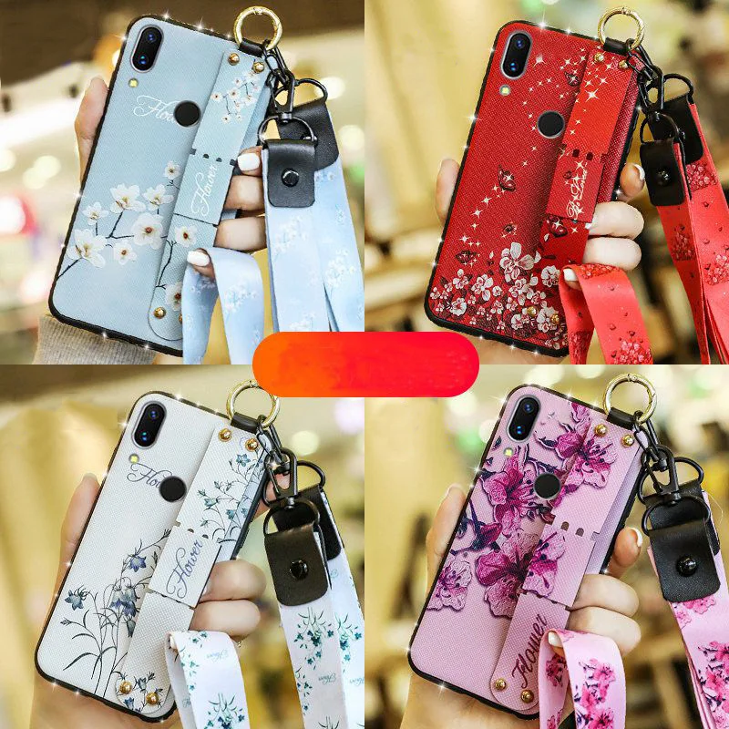 Чехол для OPPO A3S A5S A1 F9 F11 F7 F5 F3 F1 Plus F1S R15 R17 Pro мягкий чехол с бриллиантами и ремешком |