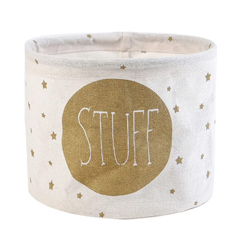 

Convenient Linen Desk Storage Box Holder Jewelry Cosmetic Stationery Organizer Case Foldable Houseold Storage Basket
