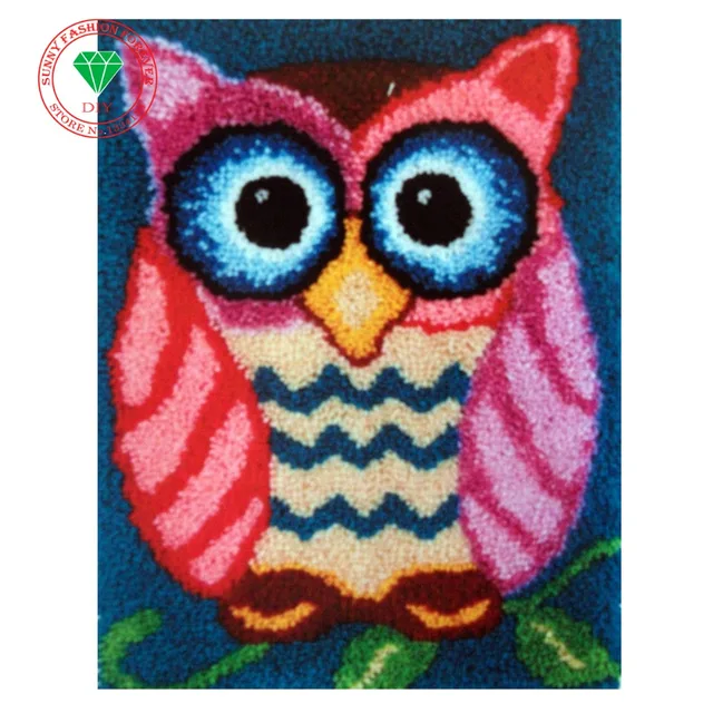 Cheap Latch hook rug kits DIY Embroidery Carpet 3D Dimension Print Thread Crochet Arts Living Room Chair Use DIY Embroidery Carpet