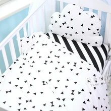 1 шт. пододеяльник для детских постельных принадлежностей Черный и белый цвета дизайн детские пододеяльник в горошек треугольник дерево рисунок в полоску для мальчиков и девочек