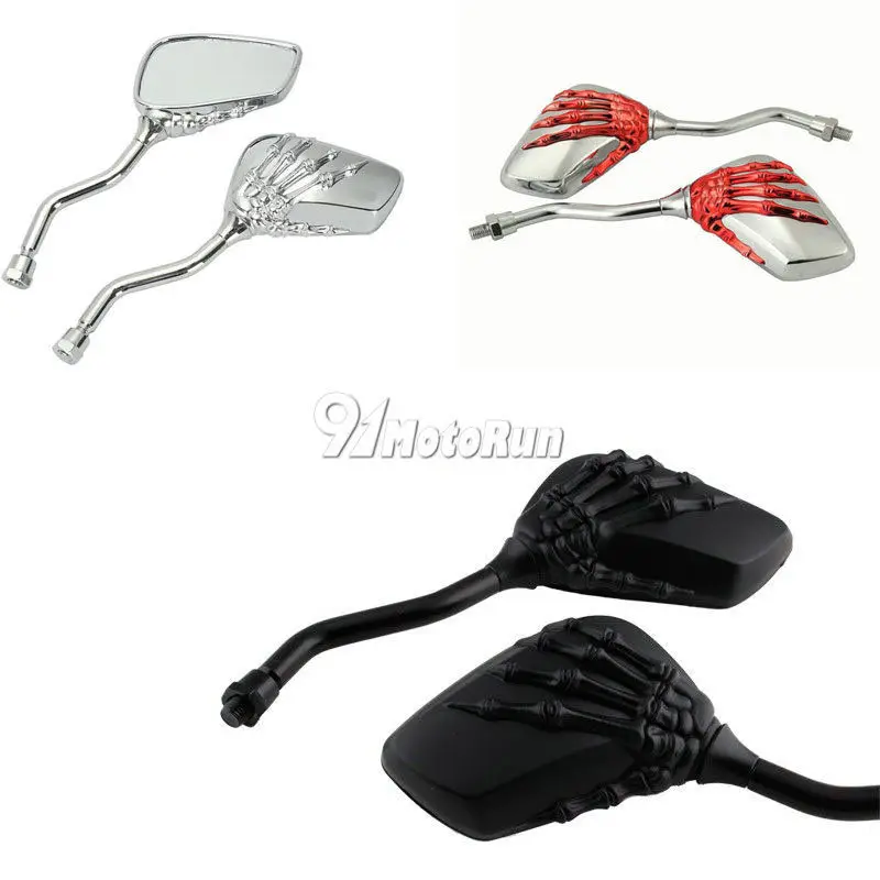 

8mm 10mm Skull Rearveiw Mirrors For Honda VTX 1300 C R S RETRO Shadow VT750 VT1100/Suzuki Boulevard Intruder M50 M90 C50 C90