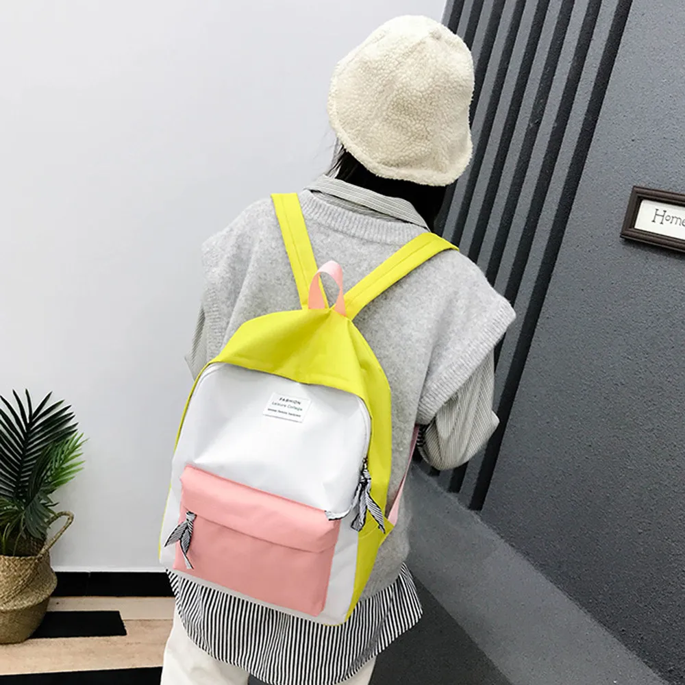 Пара школьный туристический рюкзак цветной блок рюкзак коллекция светящаяся сумка