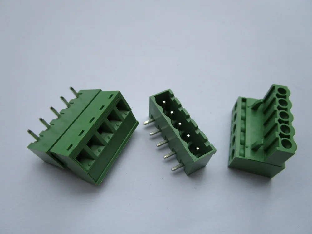 

Close Angle 5 pin/way Pitch 5.08mm Screw Terminal Block Connector Green Color Pluggable Type With Angle pin 20 Pcs Per Lot