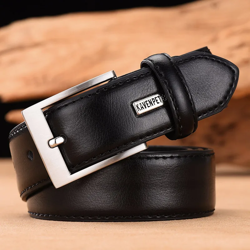 mens black leather belt Men's Belt Luxury Business Leather Male Waist Belt Cowhide Genuine Leather Classic Black Trouser Belt Cummerbunds Dropshipping black leather belt Belts