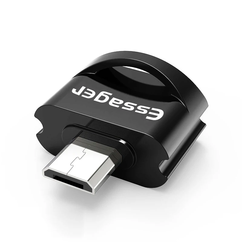 Essager OTG Micro USB адаптер для samsung Xiaomi huawei Android Micro USB штекер для USB 2,0 Женский адаптер OTG конвертер - Цвет: Black