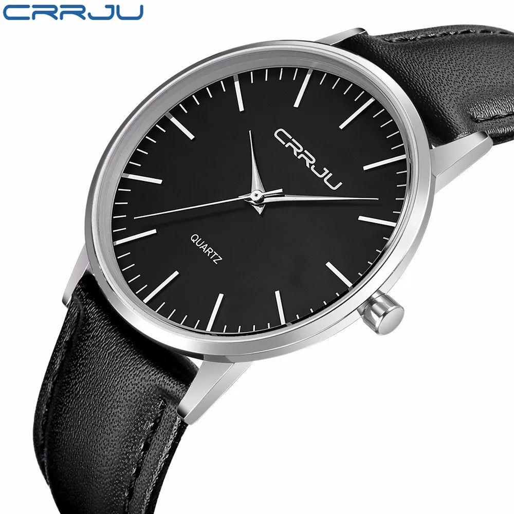 

CRRJU New Top Luxury Watch Men Brand Men's Watches Ultra Thin Stainless Steel Mesh Band Quartz Wristwatch Fashion casual watches