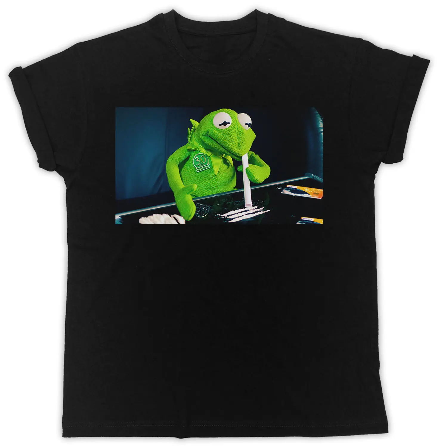 

FUNNY KERMIT MUMPET COCAIN IDEAL GIFT BIRTHDAY PRESENT UNISEX BLACK MENS T SHIRT custom printed tshirt, hip hop funny tee