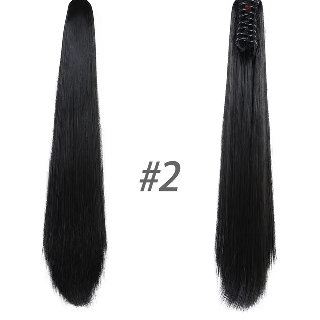Все 2" длинные черные синтетические конский хвост длинные волосы натуральные накладные волосы хвост шиньоны женские прически термостойкие искусственные волосы - Цвет: 2