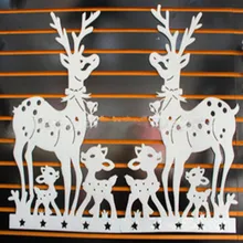 O Envio gratuito de 3 Veados Natal Adesivos Branco Adesivos de Parede Home Decor 2 Pçs/set Adesivo De Parede De Decoração Para Casa Natal