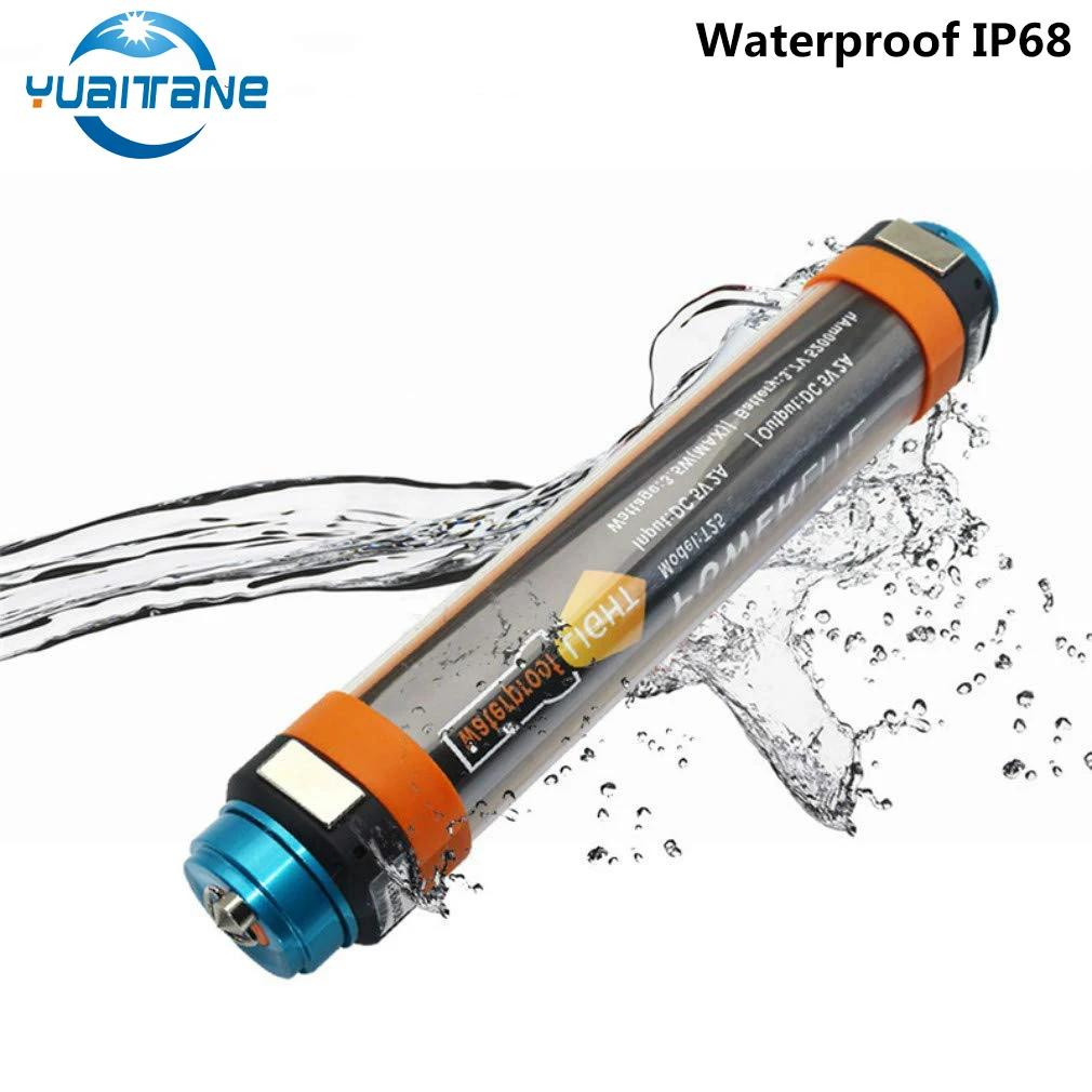 

IP68 Waterproof Portable Lantern Built-in 7800mAh LED Camping Flashlight USB Rechargeable Magnetic Hand Torch For Hiking Diving