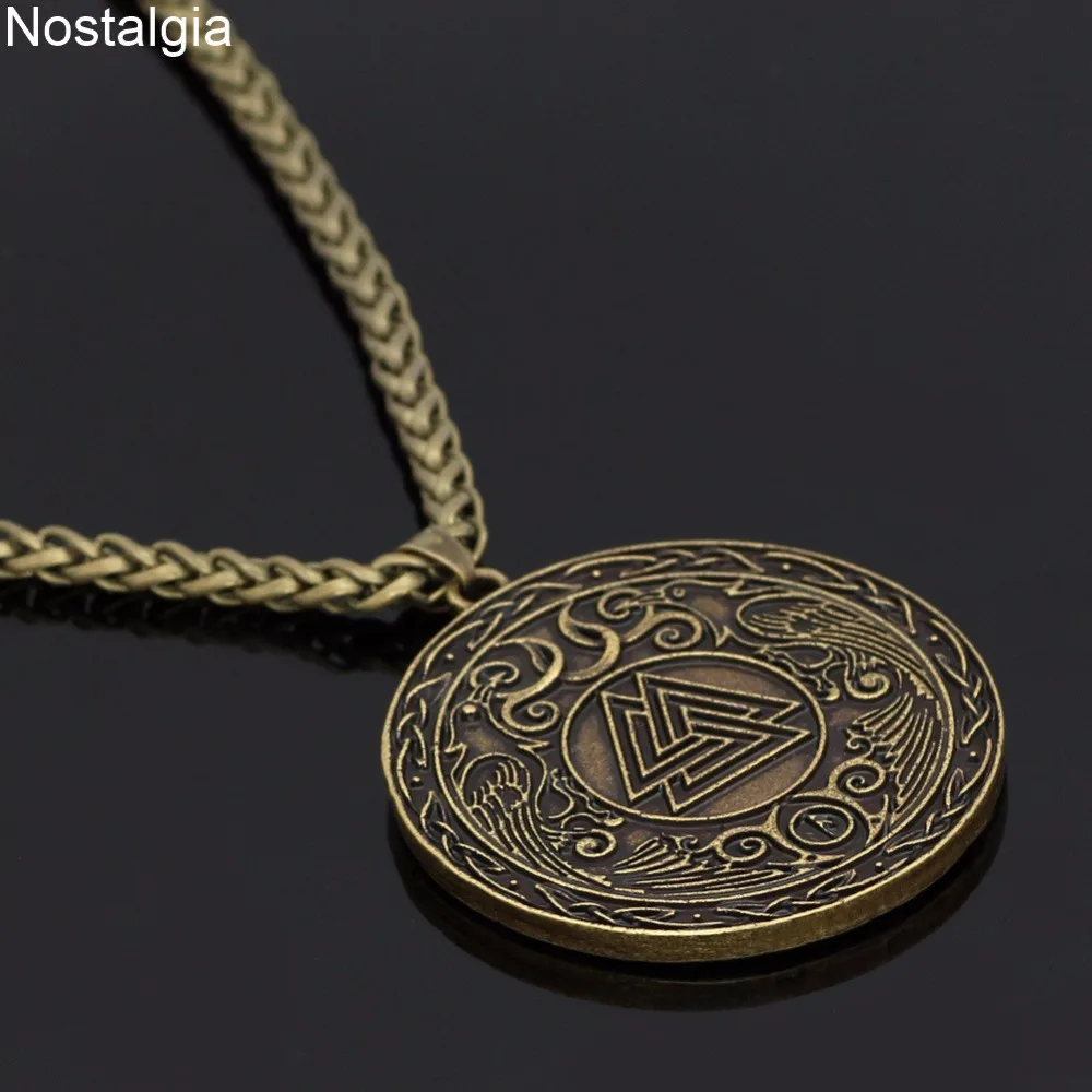Ностальгия Odins Ворон Valknut Amulet скандинавский норвежский подвеска цветок жизни с
