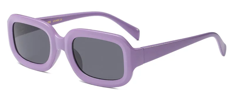 Женские очки shauna Квадратные Солнцезащитные очки винтажные мужские металлические шарнирные Оттенки UV400 - Цвет линз: Purple Black