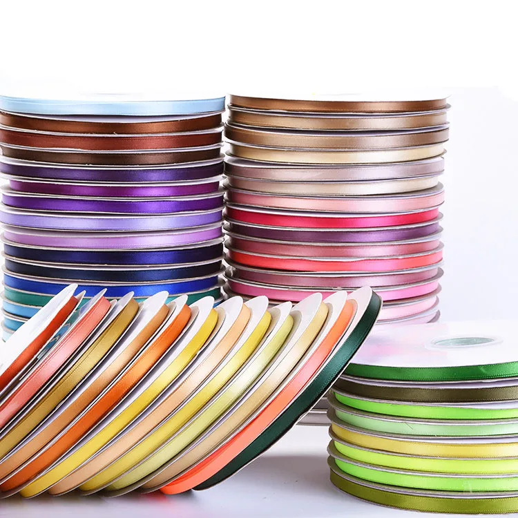 

100Yards/Roll 10mm High Density Single Face Ribbons Christmas Halloween Wedding Party Gift Wrapping Ribbon DIY Artificial Roses