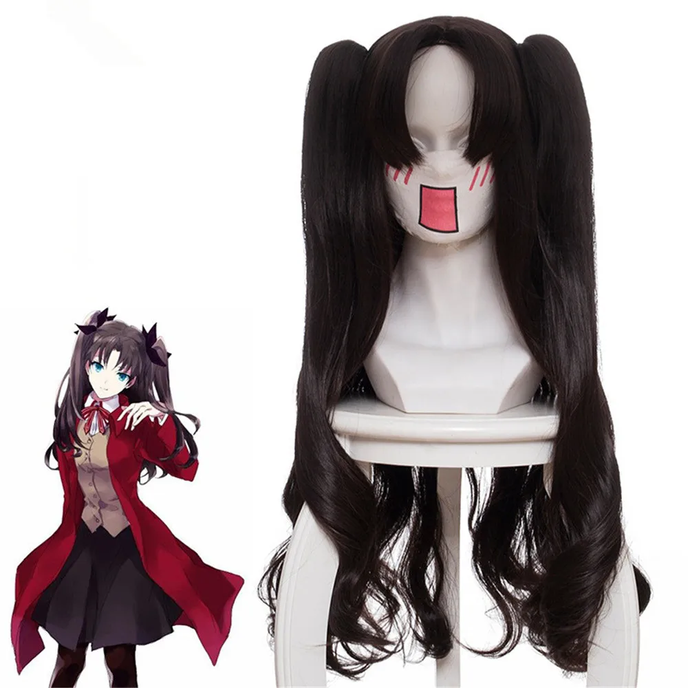 Игра Fate Stay Night Rin Tohsaka Косплей парики длинные волнистые, устойчивые к нагреву синтетические волосы Perucas Косплей парик+ парик