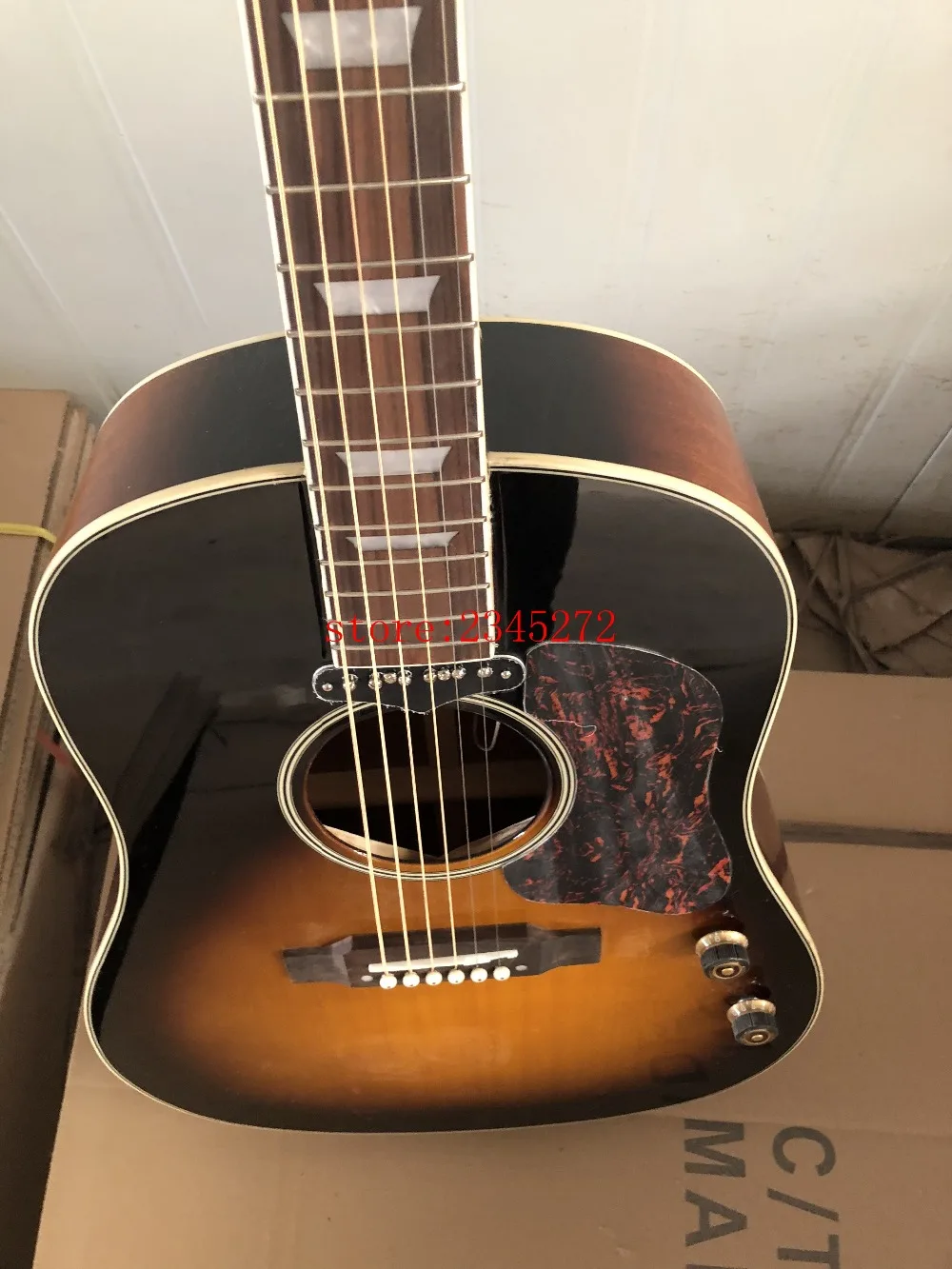 

2019 new + factory + sunset color explosion model Chibson J160 acoustic guitar+Original piakup+ free shipping