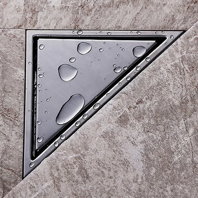 Triangle Wall Corner Stainless Steel Brushed Floor Shower Drain WETROOM