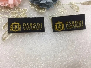 

Free shipping Customized (1000pcs/lot) garment clothing tags /Woven Labels/ custom clothing labels/main labels/damask label