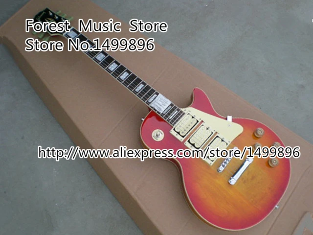 Cheap Wholesale & Retail Cherry Sunburst LP Guitar Electric Custom Lefty Available