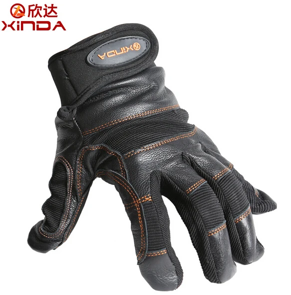 

XINDA SRT Toboggan Down Abseiling Rope Climbing Caving Rescue Wear Non-slip Protective Leather Gloves