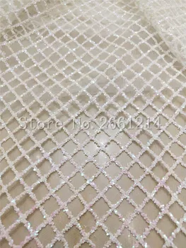 

fashion glued glitter lace fabric BZL-82715 for evening dress on sale embroidery mesh material for party dress