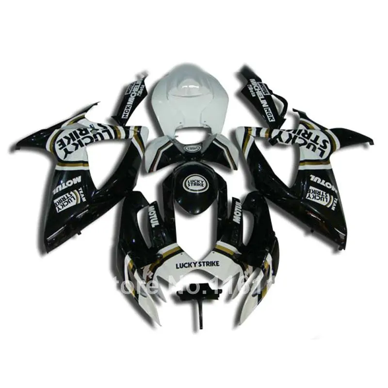 

Injection mold custom fairing kit for SUZUKI GSXR 600 750 K6 K7 2006 2007 black LUCKY STRIKE GSXR600 GSXR750 fairings set 06 07