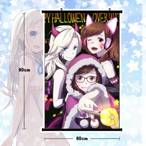 

Game OW DVA Mei Poster Wall Scroll Mural Home Decor Girl Christmas Gift 80x60cm