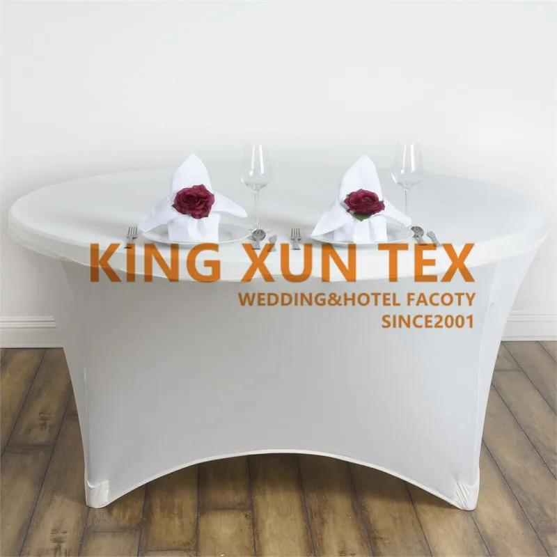 

Round Spandex Table Cover Cloth Stretch Tablecloth For Wedding Event Decoration