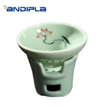Ситечко для чая Longquan Celadon в китайском стиле, ручная роспись, винтажное тиснение лотоса, рыбный Улун, фильтр для чая, аксессуары для церемонии