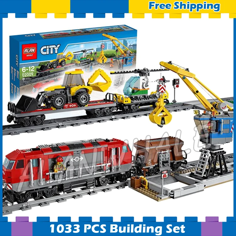 

1033pcs City Motorized Remote Control Heavy haul Train 02009 Model Building Block Power Functions Gift sets Compatible With