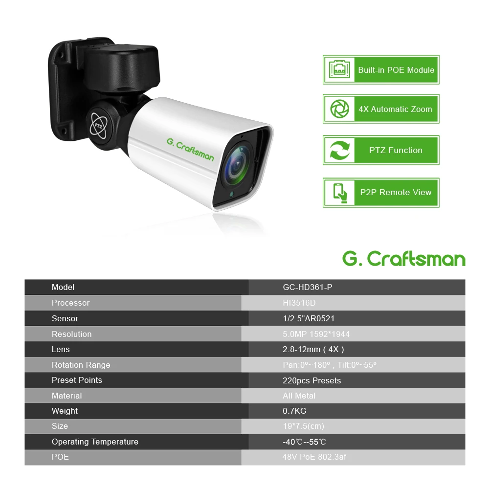 5.0MP 4.0MP POE Мини PTZ IP камера H.265 открытый 2 8 12 мм 4X оптический зум IR 50 м P2P CCTV