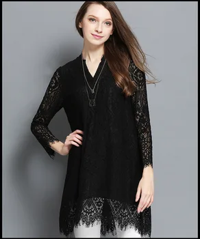 

4xl women spring lace dress plus size sexy fashion brand black long sleeve office lady party summer brief dresses extra large