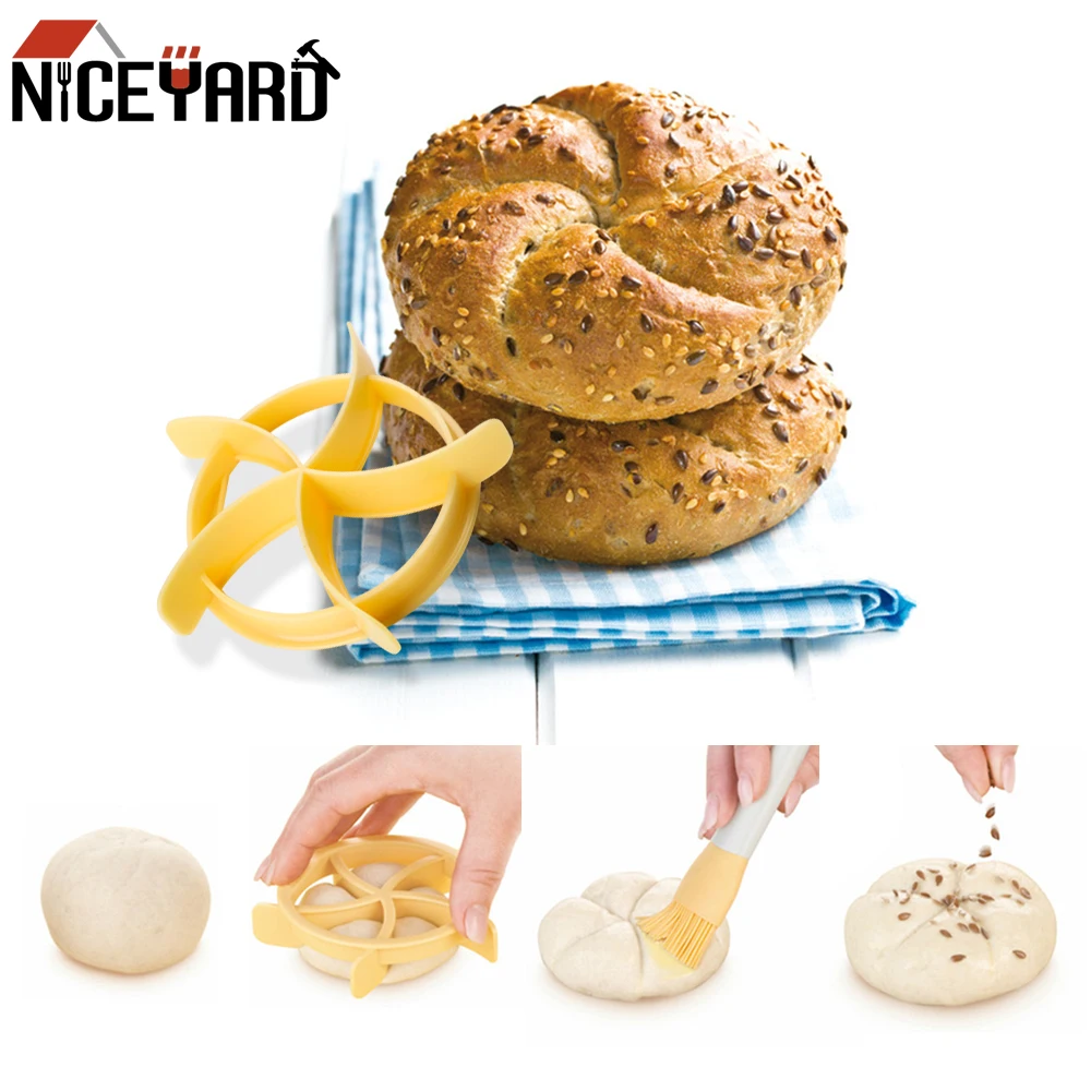 

Press Bread Rolls Mold Fan Shaped Dough Cookie Baking Tools Cake Biscuit Stamp Mould Plastic Pastry Cutter Kitchen Tools