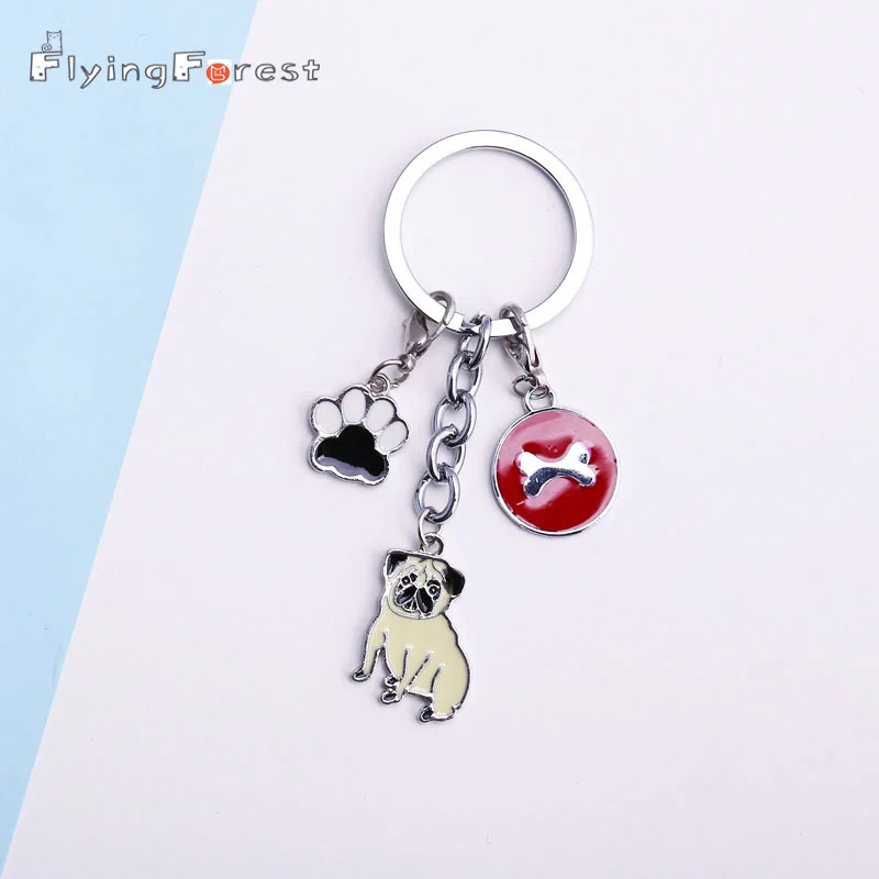 

Pet Dachshund Pug Dog Key Chain Metal Key Ring Pom Gift For Women Girl Bag Charm Keychain Pendant Women Jewelry Dog Lovers Gift