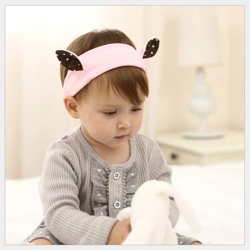 Korean Children Elastic Headband Cute Ears Cotton Headwear Good for