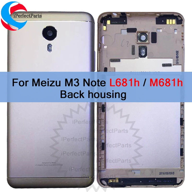 

New Battery Door Back 5.5 Inch Cover Housing Case For MEIZU M3 Note L681H M681H With Camera Lens no Power Volume Buttons