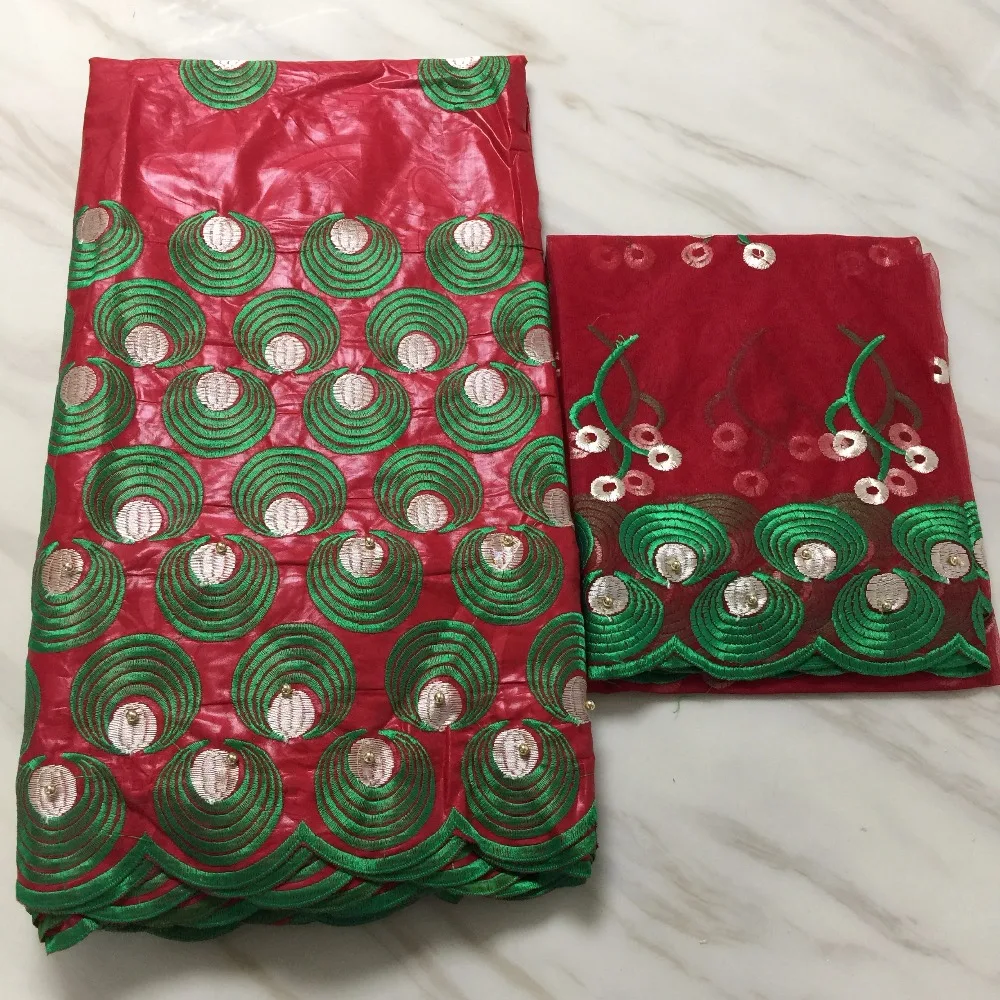 

5Yards Beaded African Bazin Lace With 2Yards French Net Lace High Quality Bazin Riche Lace Fabric Latest Bazin Riche Getzner