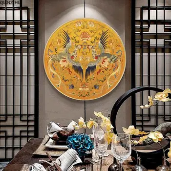 

QIANZEHUI Needlework,DIY Printed Double flying phoenix Cross stitch,Sets For Embroidery kit Full embroidery Cross-Stitching