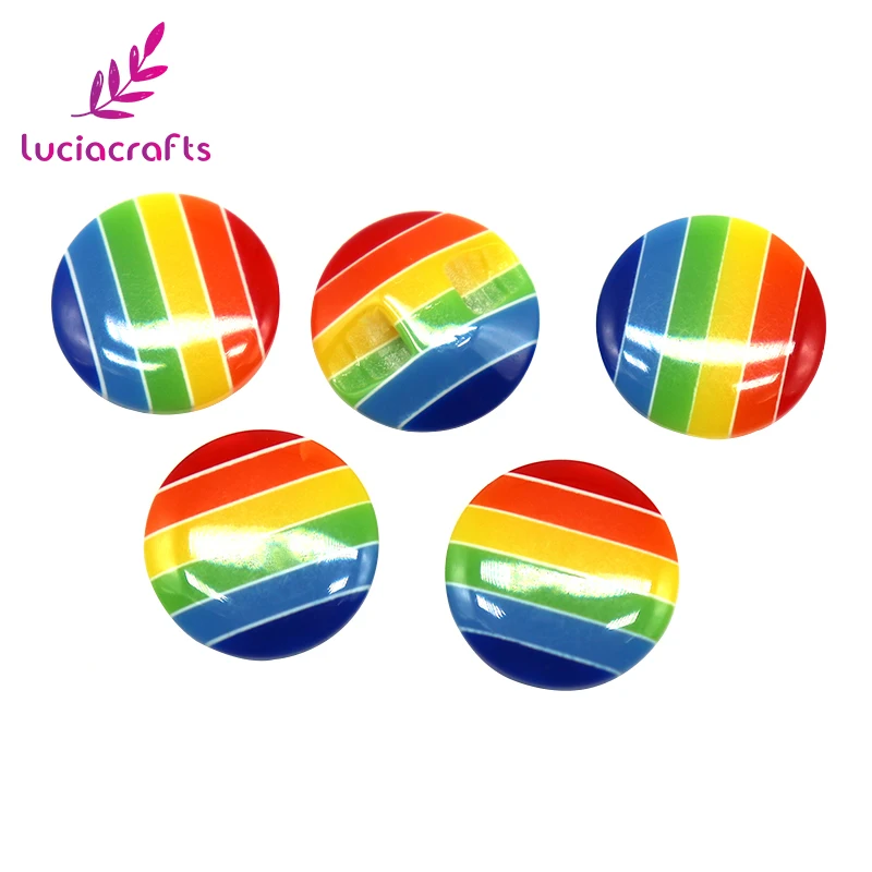 Яркие радужные круглые пуговицы Lucia crafts 13 5 мм 1 отверстие для одежды 6 шт./24 шт.