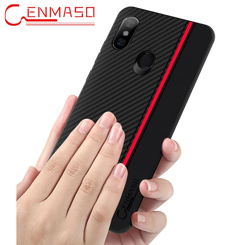 Xiaomi Mi A2 case carbon fiber leather full protective cover Xiaomi